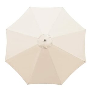 KHBNHJ Sonnenschirm-Ersatztuch, 3 m, 8 Rippen, Garten-Sonnenschirm-Überdachung für Terrasse, Sonnenschirm, Markttischschirm, Ersatzdach weiß