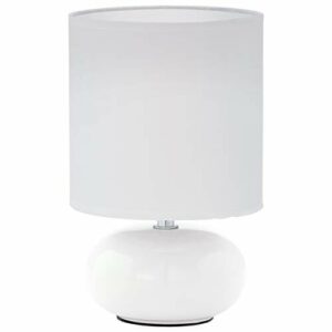 EGLO Lampa stołowa Trondio, lampa stołowa z ceramiki i tkaniny, lampka