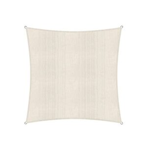 Lumaland Sonnensegel Quadrat | 5 x 5 Meter Wetterbeständiger Sonnenschutz inkl. Befestigungsseile | Terrasse, Garten & Balkon Schattenspender mit UV-Schutz [Creme]