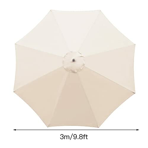 3 m Terrassenschirm, Ersatz-Baldachin, große 8 Rippen, Schirmabdeckung, Baldachin, Outdoor-Tischmarktschirm, Ersatz für Hof, Garten, Strand, Pool, Deck (nur Baldachin), beige - obrazek 7