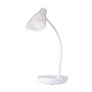 Unilux Bezprzewodowa lampa biurkowa LED Ukkky, 3 baterie AAA, ładowanie przez USB i ściemniacz dotykowy, biała