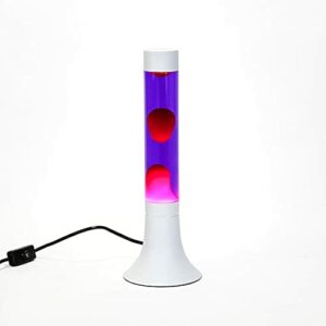 Stylowa lampa lava YVONNE liliowa czerwona 38 cm wysokości dekoracyjna z włącznikiem kablowym lampa stołowa nastrojowe Licht-Erlebnisse