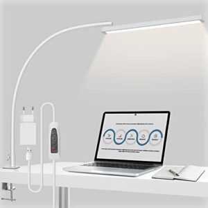 Lampa Biurkowa LED z Zaciskiem (Gooseneck - Czarny)