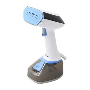 TZS First Austria Szczotka parowa, urządzenie do prasowania ze zdejmowanym zbiornikiem na wodę, idealna w podróży, w zestawie szczotka do kłaczków i tekstyliów, kolor biały/niebieski/czarny, 1400 W