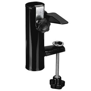 Terrassenschirm Klemme Schirmständer Feste Clip Schirmständer Für Balkon Strand Schirmhalter Klemme Sonnenschirm Halterung Sonnenschirm Befestigung Für Geländer Zaun Deck Dock Und Terrasse(Schwarz)