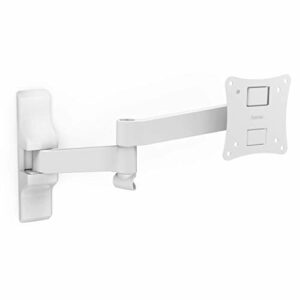 Hama Uchwyt ścienny do monitora/telewizora (w pełni ruchomy uchwyt 10-26 cali, uchwyt ścienny do monitora/telewizora, VESA do 100 x 100, maks. 25 kg, w zestawie kołki Fischer biały