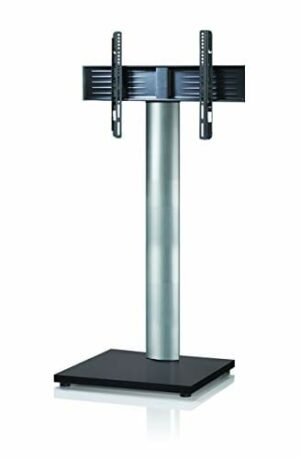 VCM Stojak pod telewizor LED uchwyt stojak na telewizor aluminium szkło uniwersalne VESA mobilne rolki czarny lakier"Onu Mini"