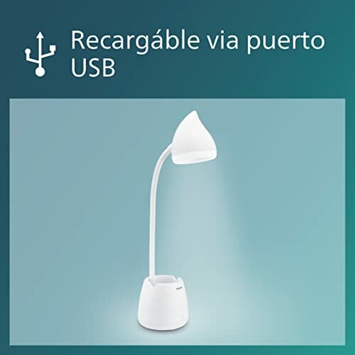 Philips Lampa na Biurko, Biały, 15.5 x 9.5 x 39 cm - obrazek 5