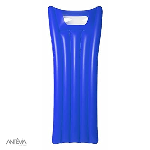 ANTEVIA - Nadmuchiwany materac do basenu lub plaży 180 x 70cm | Ponad 20 modeli | Poduszka na basen | Materiał: PVC | Kolor: Niebieski (Monvar Niebieski) - obrazek 3