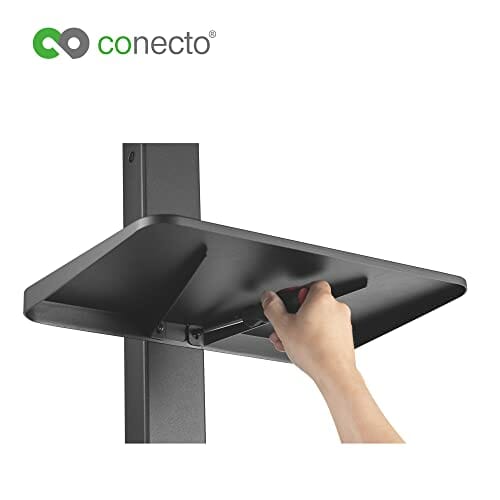 conecto, Stojak pod telewizor, do telewizorów od 37" do 75", VESA do 600x400, nośność: maks. 40 kg, wychylny (± 35°), regulacja wysokości, mobilny, wraz z półką, czarny - obrazek 6