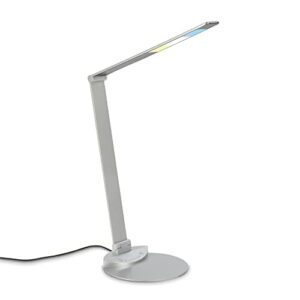 BRILONER - lampa stołowa LED z możliwością regulacji, lampa stołowa LED odchylana, lampa biurkowa dotykowa, z możliwością regulacji temperatury barwowej, ściemniana, kolor srebrny