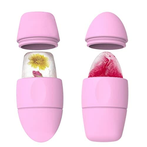 Wałek do lodu do twarzy, kule lodu, narzędzie do masażu twarzy i oczu, wałek do lodu wielokrotnego użytku, przeciwzmarszczkowy (różowy) - obrazek 4