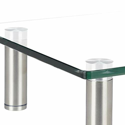 Relaxdays Podstawka pod monitor ze szkła, nakładka na telewizor, stojak na notebooka z regulacją wysokości 9 - 11 cm, szer. x gł.: 56 x 24 cm, przezroczysta - obrazek 3