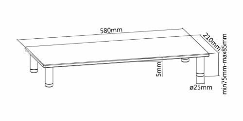 Roline 17023376 Stojak na Monitor, Srebrny, 75-85 cm - obrazek 2