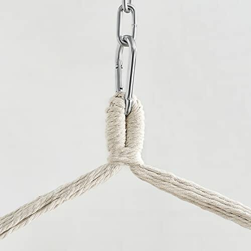 SONGMICS Fotel wiszący, huśtawka wisząca, krzesło wiszące z 2 poduszkami, metalowy łańcuszek, obciążenie do 150 kg, do użytku wewnątrz i na zewnątrz, do salonu, sypialni, ciemnoszary GDC187G02 - obrazek 2