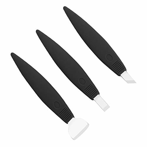 3 Szt.Zestaw Noży do Pedicure, Nóż do Pedicure ze Stali Nierdzewnej Narzędzia Stopy Wrastające Paznokcie Korekcja Martwego Naskórka Przyrząd do Usuwania Naskórka(Black) - obrazek 2