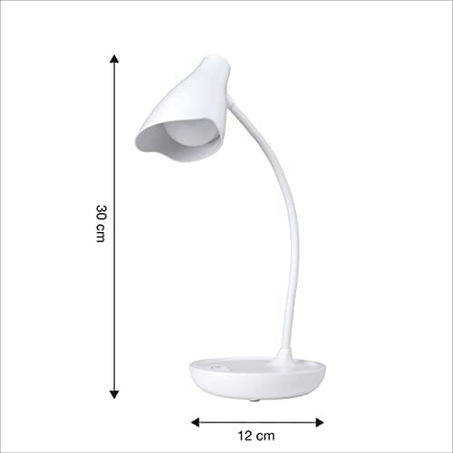 Unilux Bezprzewodowa lampa biurkowa LED Ukkky, 3 baterie AAA, ładowanie przez USB i ściemniacz dotykowy, biała - obrazek 4