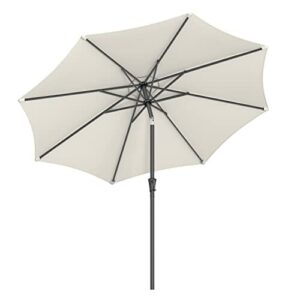 SONGMICS Sonnenschirm 300 cm, UPF 50+, Strandschirm, beidseitig um 30° knickbar, Sonnenschutz, mit Kurbel zum Öffnen/Schließen, für Terrasse, Balkon, Pool, ohne Ständer, beige GPU30BE