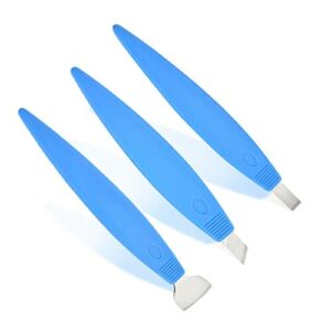 VIKSAUN 3 sztuki golarki do pedicure, profesjonalny zestaw do pedicure, pilnik do stóp, pielęgnacja stóp, martwa skóra, twarde narzędzie do usuwania skóry, pedicure, szorowanie dla kobiet, mężczyzn, salon, dom, spa, niebieski, 3 szt