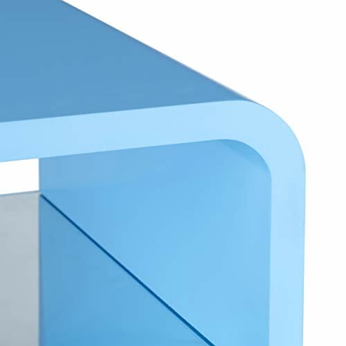 Relaxdays Stojak na telewizor retro, wąska drewniana szafka pod telewizor, szafka pod telewizor, HWD 52 x 81 x 40 cm, niebieski - obrazek 3