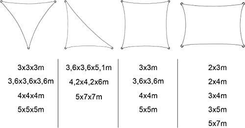 WOLTU Sonnensegel Rechteck 4x6m Creme wasserabweisend Sonnenschutz Polyester Windschutz mit UV Schutz für Garten Terrasse Camping - obrazek 2
