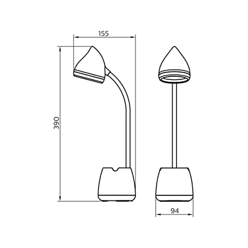 Philips Lampa na Biurko, Biały, 15.5 x 9.5 x 39 cm - obrazek 8