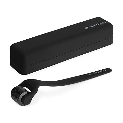 Navaris Wałek do brody - narzędzie do pielęgnacji porostu włosów na twarzy dla mężczyzn do włosów na twarzy - dermaroller dla mężczyzn do włosów na twarzy z pudełkiem do przechowywania