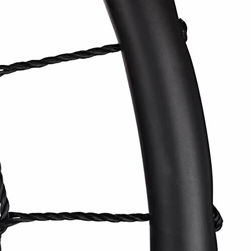 Relaxdays Huśtawka ogrodowa z siatką, Ø 120 cm, huśtawka ogrodowa dla dzieci i dorosłych, do 150 kg, regulowana, czarna, wys. x śr.: ok. 4,5 x 120 cm - obrazek 2