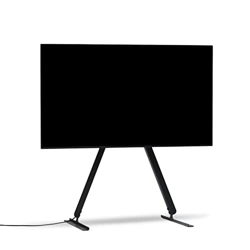 Pedestal Linked wysoki stojak pod telewizor od 40 do 70 cali | wysokiej jakości podstawka pod telewizor do salonu | wysoki stojak na telewizor | wyjątkowy stojak na telewizor | podwyższenie telewizora (czarny) - obrazek 2