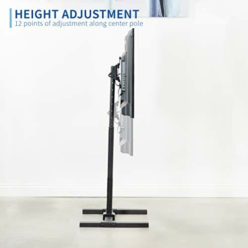 VIVO Stojak podłogowy do telewizora z płaskim panelem LED LCD o przekątnej od 13 do 42 cali, przenośny wyświetlacz z regulacją wysokości, mocowanie STAND-TV07 - obrazek 4