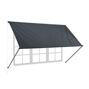 Relaxdays Fallarmmarkise, HxB: 120x250 cm, einziehbar, UV-Schutz, Polyester, Schattenspender Fenster & Balkon, anthrazit, 250 x 120 cm