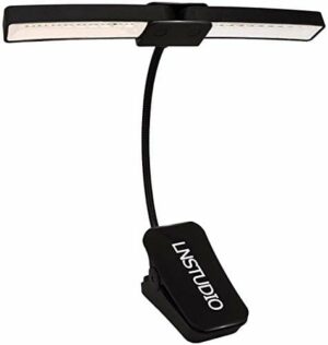 LNSTUDIO Lampa LED na pulpit z 18 diodami LED w rzędzie, 2 poziomy jasności, zasilanie sieciowe lub USB, składana przenośna lampka na biurko, lampka do książek, lampka do czytania LED z klamrą dla dzieci