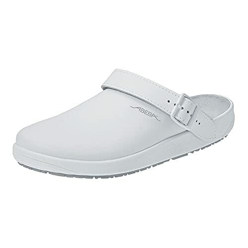 Abeba Clog 9200 - rubber gładka skóra biała, certyfikowana