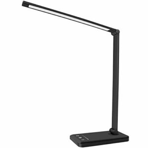 Lampa biurkowa LED, ściemniana lampa stołowa z przyłączem USB do ładow