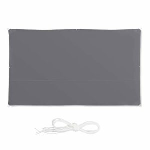 Relaxdays Sonnensegel rechteckig, wasserabweisend, UV-beständig, mit Spannseilen, Terrasse, Balkon, B x T: 2 x 4 m, grau