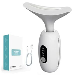 Masażer twarzy dla kobiet przenośny masaż twarzy do pielęgnacji skóry elektryczny zestaw do masażu twarzy z ciepłem 3 kolory LED urządzenie kosmetyczne pielęgnacja szyi