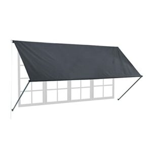 Relaxdays Fallarmmarkise, HxB: 120x300 cm, einziehbar, UV-Schutz, Polyester, Schattenspender Fenster & Balkon, anthrazit