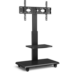 RFIVER Mobilny wysoki stojak na telewizor na kółkach do 32-70 cali z uchwytami do montażu na kółkach wózek telewizyjny z regulacją wysokości, maks. VESA 600 x 400 mm