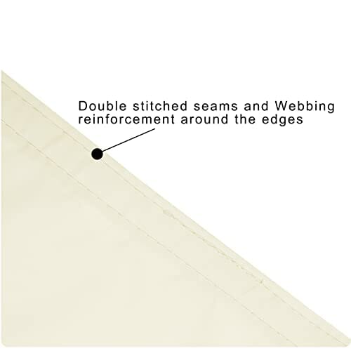 WOLTU Sonnensegel Rechteck 4x6m Creme wasserabweisend Sonnenschutz Polyester Windschutz mit UV Schutz für Garten Terrasse Camping - obrazek 5