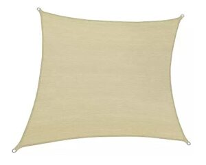 Vela Sonnenschirm dreieckig oder qudrata Farbe sand beige für Gärten Pole Bar Häuser komplett mit Ösen und Seil aus Propylen (3 m x 3 m, quadratisch, beige)