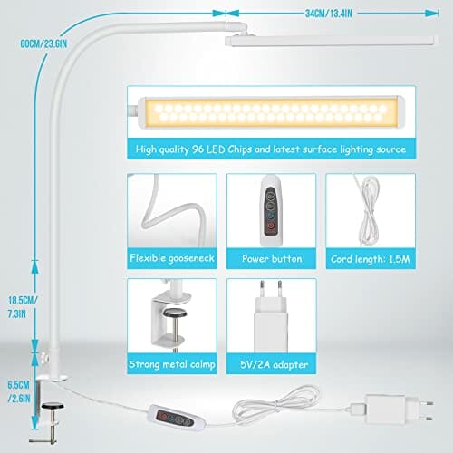 Lampa Biurkowa LED z Zaciskiem (Gooseneck - Czarny) - obrazek 4