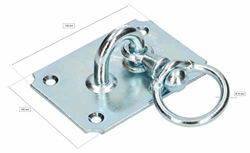 KOTARBAU Hak sufitowy 130 mm x 100 mm, obracany o 360°, uchwyt sufitowy, zawieszenie fotela wiszącego, hamaka, worka bokserskiego, udźwig do 300 kg - obrazek 9