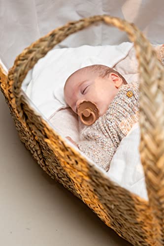 CHILDHOME, Kołyska dla niemowląt, Koszyk, Materac w komplecie, Naturalny materiał żon morski - obrazek 3