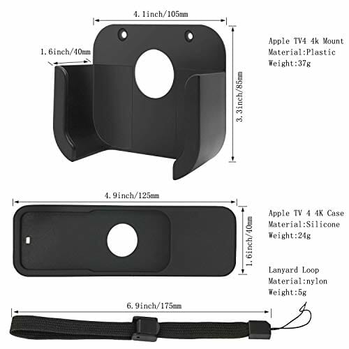 Pinowu uchwyt na ścianę kompatybilny z Apple Smart TV 4 / 4K z etui Si - obrazek 7