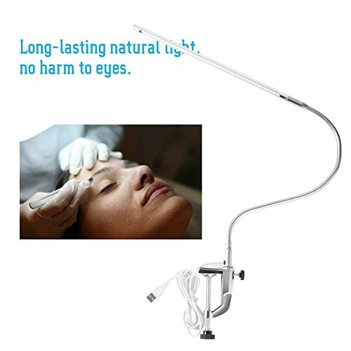 Lampa Biurkowa LED z Klipsem - Regulowana Lampa Stołowa do Manicure i - obrazek 8