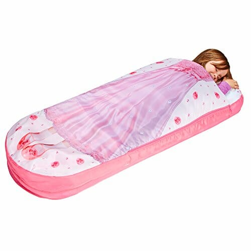 Worlds Apart Junior-ReadyBed – śpiwór dziecięcy i łóżko dmuchane w jednym, poliestrowym, różowo-białym, 150 x 62 x 20 cm - obrazek 2