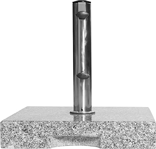 Doppler Granit Sockel 25 kg – Hochwertiger Sonnenschirmständer mit Edelstahlrohr – Quadratisch – 37cmx38cmx5.5 cm - obrazek 4