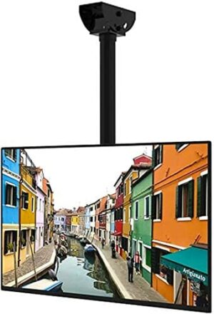 Fleximounts Uchwyt sufitowy TV z możliwością pochylenia, do monitora TV, uchwyt na telewizor LED (32-65")