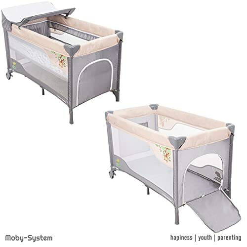 Moby-System Łóżeczko Turystyczne z Przewijakiem, Daszkiem i Moskitierą - obrazek 6