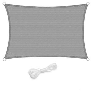 WOLTU Sonnensegel Rechteck 4x6m Hellgrau atmungsaktiv Sonnenschutz HDPE Windschutz mit UV Schutz für Garten Terrasse Camping